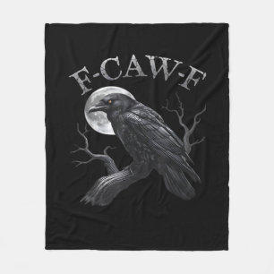Crow F-Caw-F Funny Bird Moon Retro Classic Fleece Blanket