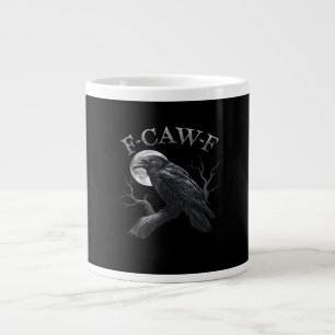 Crow F-Caw-F Funny Bird Moon Retro Classic Large Coffee Mug
