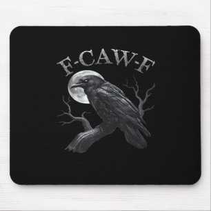 Crow F-Caw-F Funny Bird Moon Retro Classic Mouse Mat