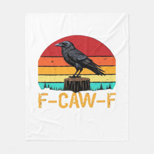Crow, F-Caw-F Funny Bird Retro Classic Fleece Blanket