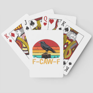 Crow, F-Caw-F Funny Bird Retro Classic Playing Cards
