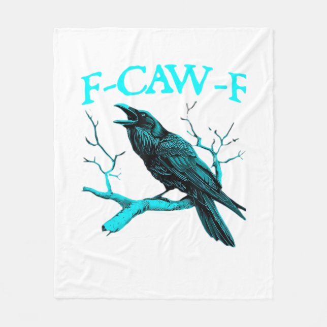 Crow F-Caw-F Funny Bird Retro Design Creative Styl Fleece Blanket (Front)