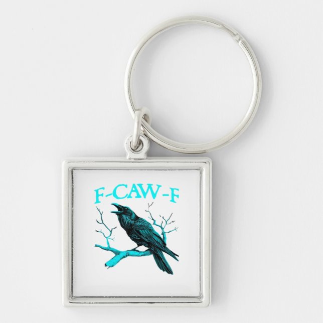Crow F-Caw-F Funny Bird Retro Design Creative Styl Key Ring (Front)