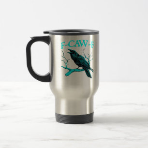 Crow F-Caw-F Funny Bird Retro Design Creative Styl Travel Mug