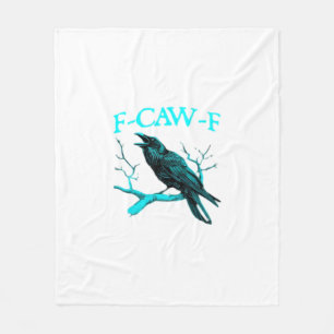 Crow F-Caw-F Funny Bird Retro Fleece Blanket