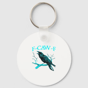 Crow F-Caw-F Funny Bird Retro Key Ring