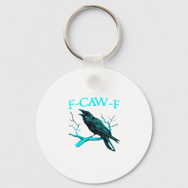 Crow F-Caw-F Funny Bird Retro Key Ring (Front)