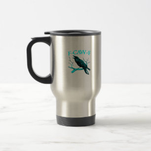 Crow F-Caw-F Funny Bird Retro Travel Mug