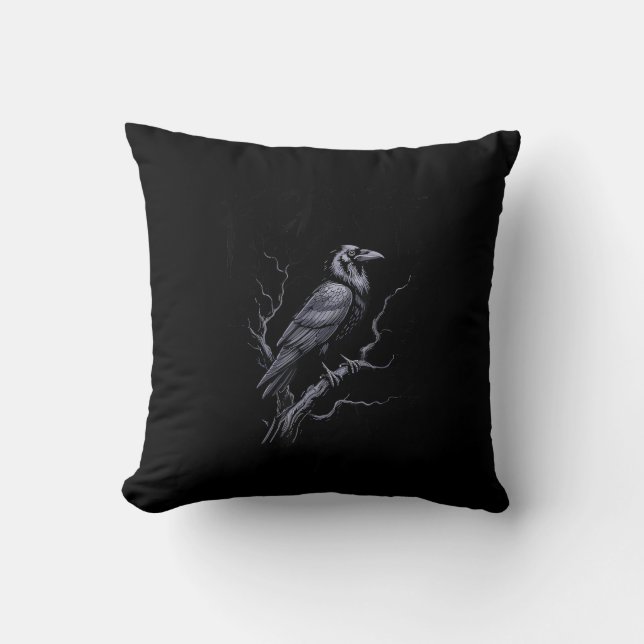 Crow F-Caw-F Funny Bird Saying Humour Meme Cushion (Front)