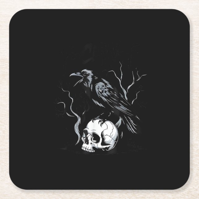 Crow F-Caw-F Funny Bird Saying Humour Meme Desin Square Paper Coaster (Front)