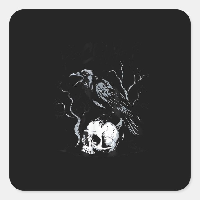 Crow F-Caw-F Funny Bird Saying Humour Meme Desin Square Sticker (Front)