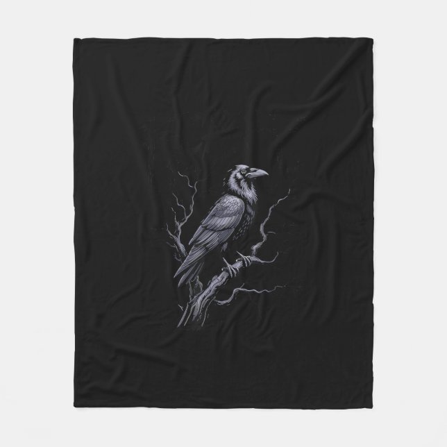 Crow F-Caw-F Funny Bird Saying Humour Meme Fleece Blanket (Front)