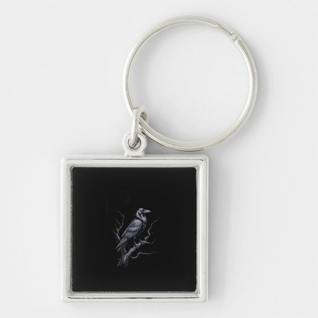 Crow F-Caw-F Funny Bird Saying Humour Meme Key Ring (Front)