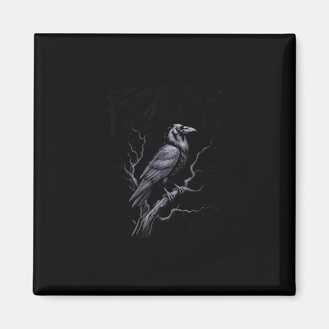 Crow F-Caw-F Funny Bird Saying Humour Meme Magnet (Front)