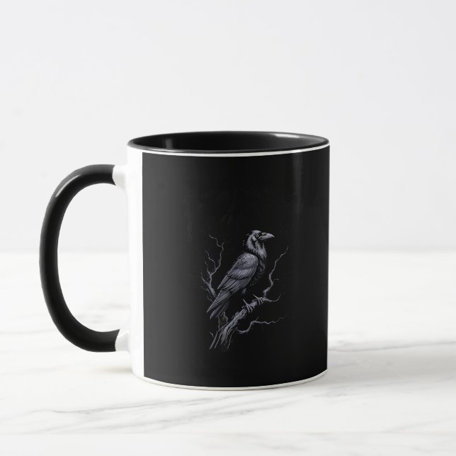 Crow F-Caw-F Funny Bird Saying Humour Meme Mug (Left)