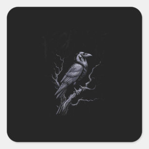 Crow F-Caw-F Funny Bird Saying Humour Meme Square Sticker
