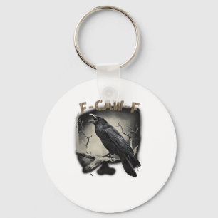 Crow, F-Caw-F Funny Bird Vintage Style Key Ring