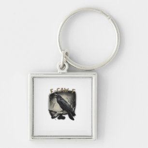 Crow, F-Caw-F Funny Bird Vintage Style Key Ring