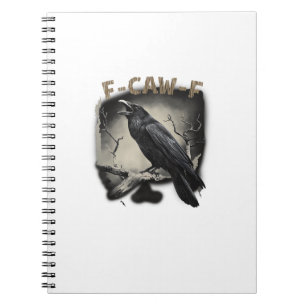 Crow, F-Caw-F Funny Bird Vintage Style Notebook