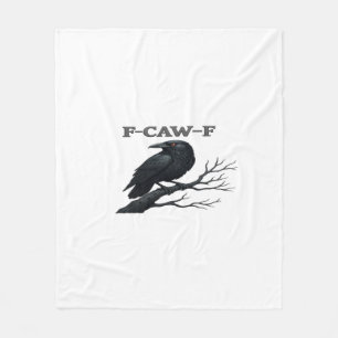 Crow F-Caw-F Funny Gothic Moon Bird Novelty Adult  Fleece Blanket