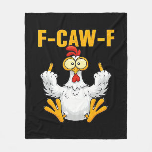 Crow F-Caw-F Funny Humor Gothic Fleece Blanket
