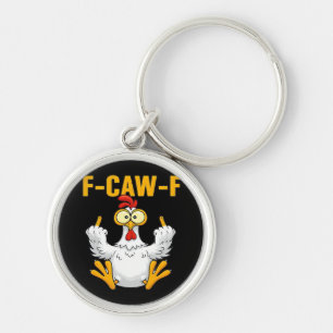 Crow F-Caw-F Funny Humour Gothic Key Ring