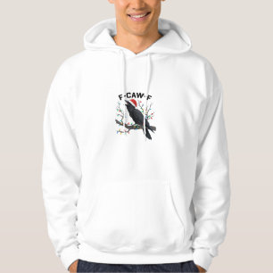 Crow F-Caw-F Funny Retro Christmas Lights Santa Ha Hoodie