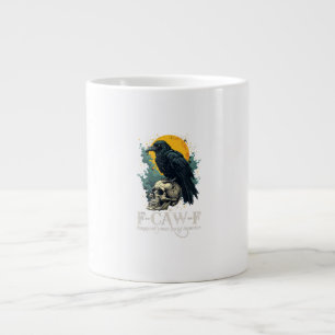 Crow F-Caw-F Funny Skull Moon Design Large Coffee Mug