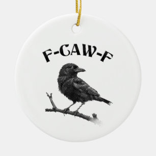 Crow F-CAW-F Halloween Ceramic Tree Decoration