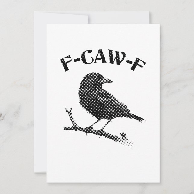 Crow F-CAW-F Halloween Invitation (Front)