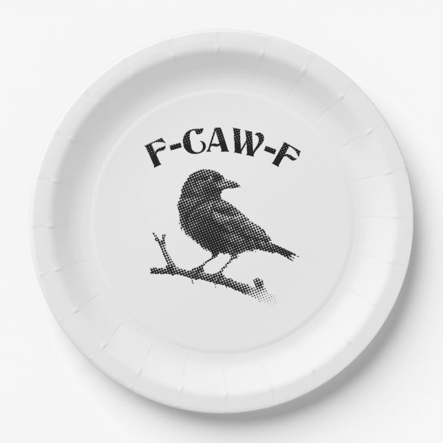 Crow F-CAW-F Halloween Paper Plate (Front)