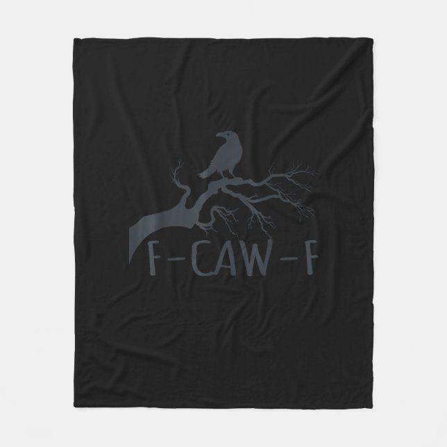 Crow F-Caw-F Retro Crow Fleece Blanket (Front)