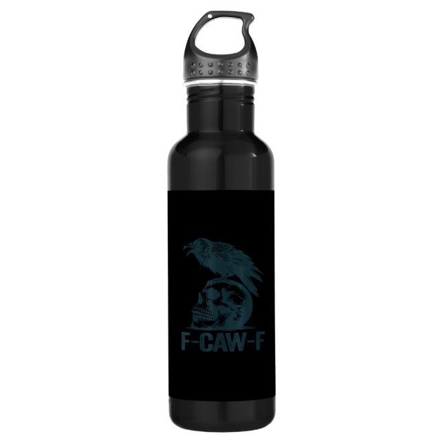 Crow F-Caw-F Retro Crow Lover Funny 710 Ml Water Bottle (Front)