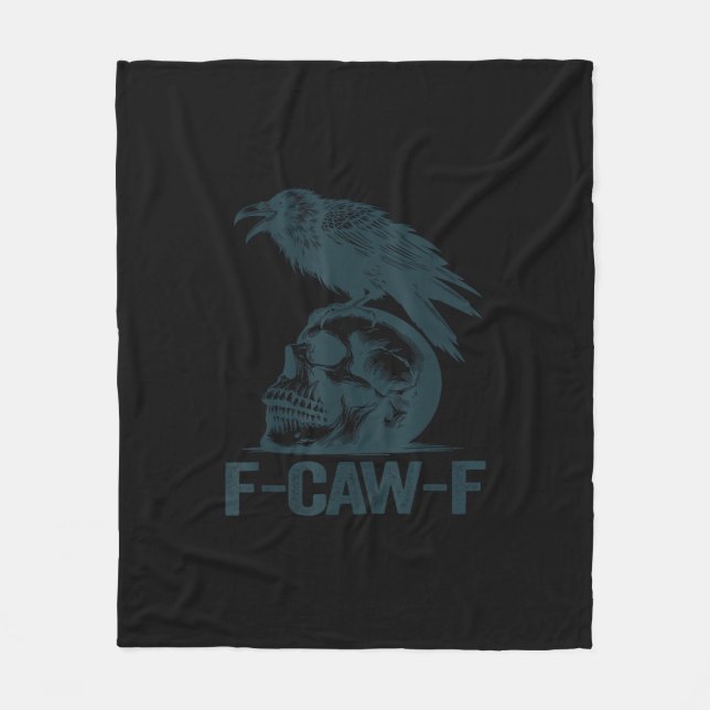 Crow F-Caw-F Retro Crow Lover Funny Fleece Blanket (Front)