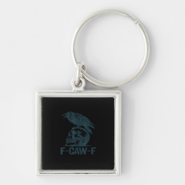 Crow F-Caw-F Retro Crow Lover Funny Key Ring (Front)
