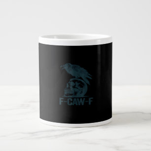 Crow F-Caw-F Retro Crow Lover Funny Large Coffee Mug