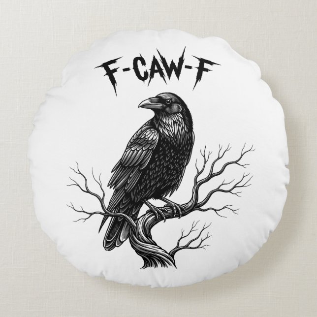 Crow - F-Caw-F Round Cushion (Front)