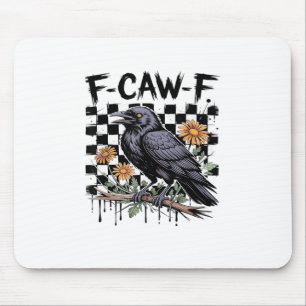 Crow Flowral, F-Caw-F Funny Bird FCAWF Moon Gothic Mouse Mat