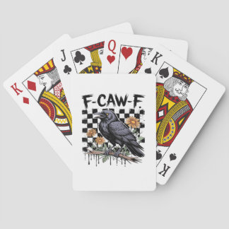 Crow Flowral, F-Caw-F Funny Bird FCAWF Moon Gothic Playing Cards
