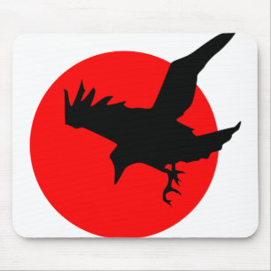 Crow Flying Silhouette Raven Flight Wing Sun Mouse Mat