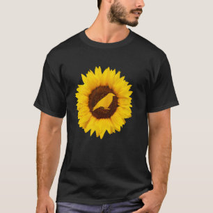 Crow For Women Men Raven Bird Sunflower T-Shirt