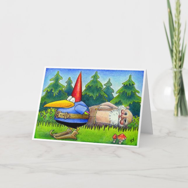 Crow Gnome Christmas card (Front)