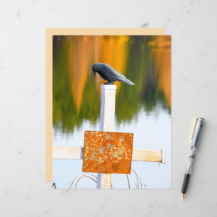 Crow Gothic Autumn Orange Decoupage
