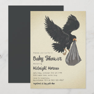 Crow Gothic Baby Shower Invitation