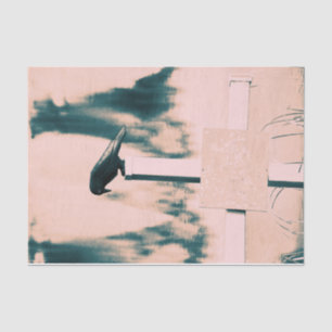 Crow Gothic Beige Green Art Decoupage Tissue Paper