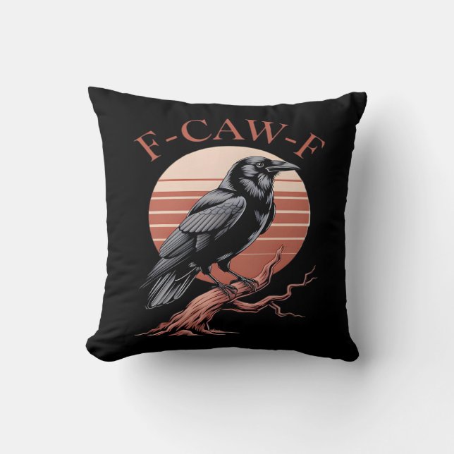 Crow Gothic Funny F-Caw-F Humour Classic Style Cushion (Front)