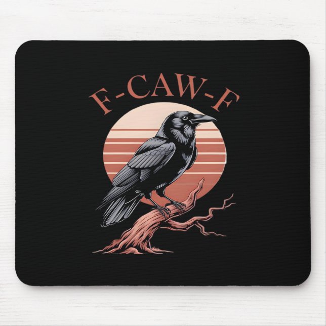 Crow Gothic Funny F-Caw-F Humour Classic Style Mouse Mat (Front)