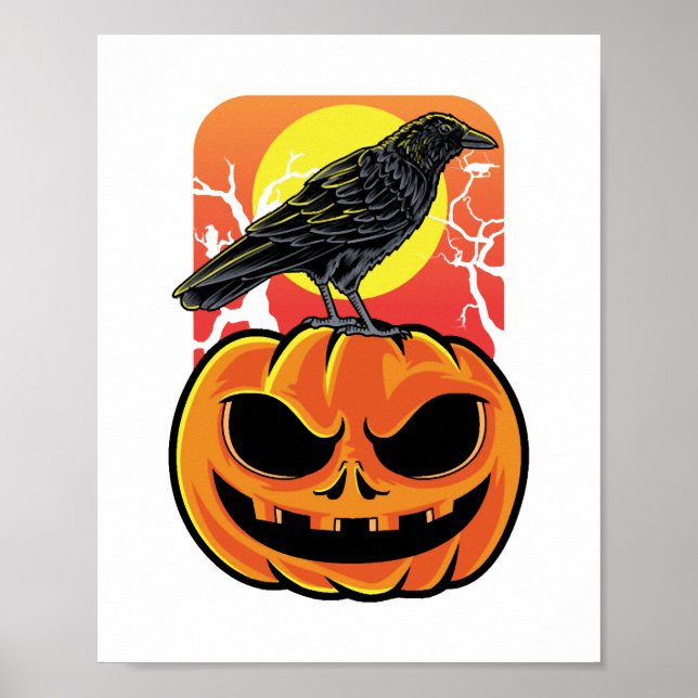 Crow Halloween Bird Watcher Gift Poster (Front)