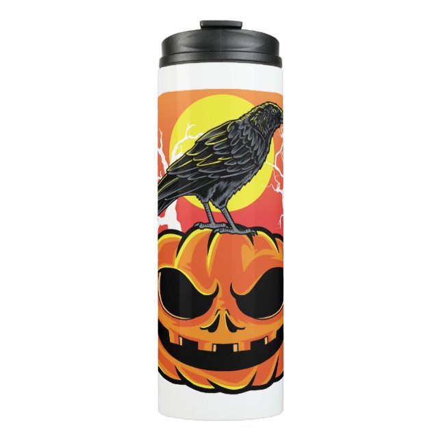 Crow Halloween Bird Watcher Gift Thermal Tumbler (Front)