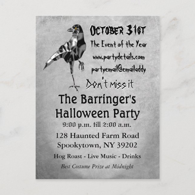 Crow Halloween Invite (Front)
